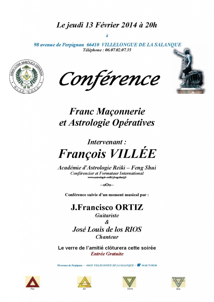 conférence du jeudi 13 fevrier 2014 avec françois villee franc maçonnerie et astrologie opérative