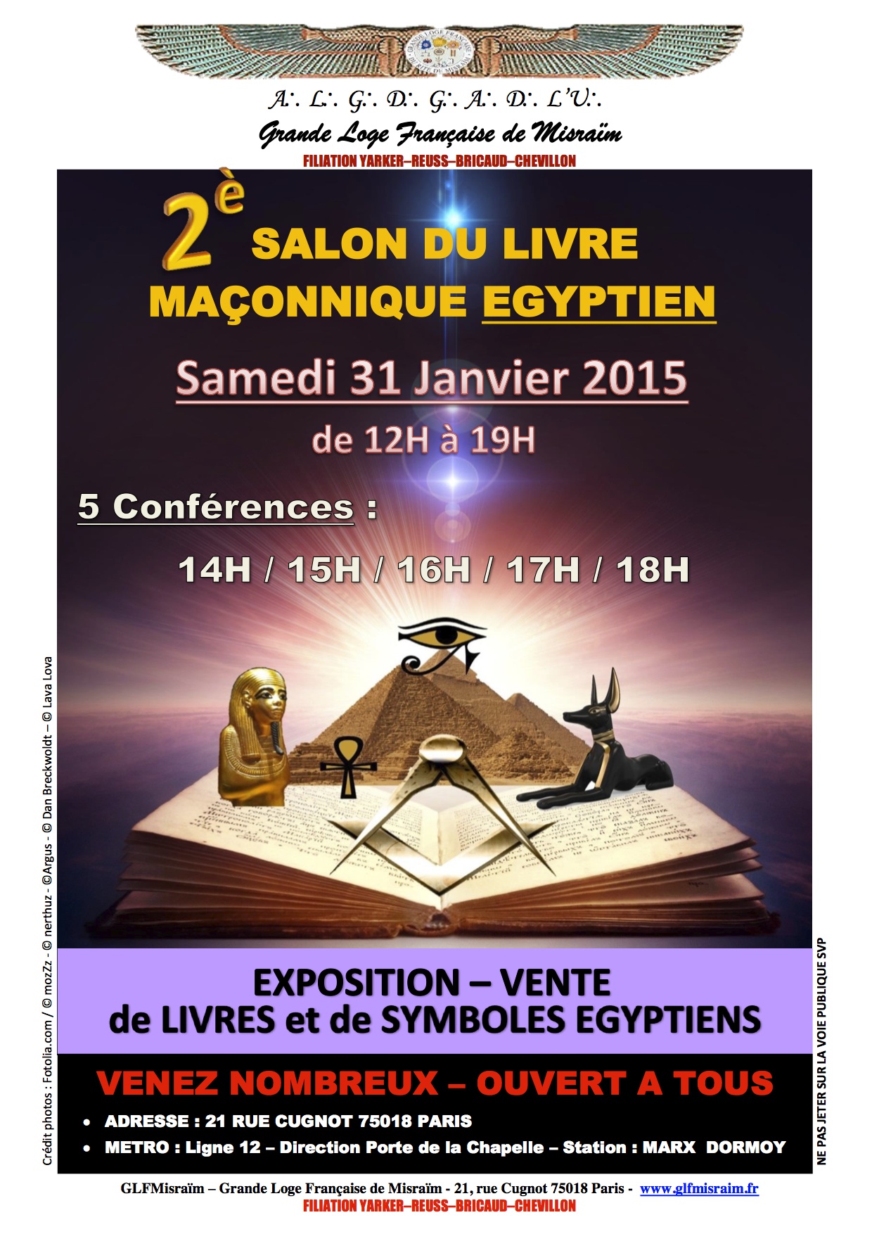 Flyer - 2e_Salon du Livre Maconnique Egyptien le 31 Janv 2015 de 12h a 19h - DEF