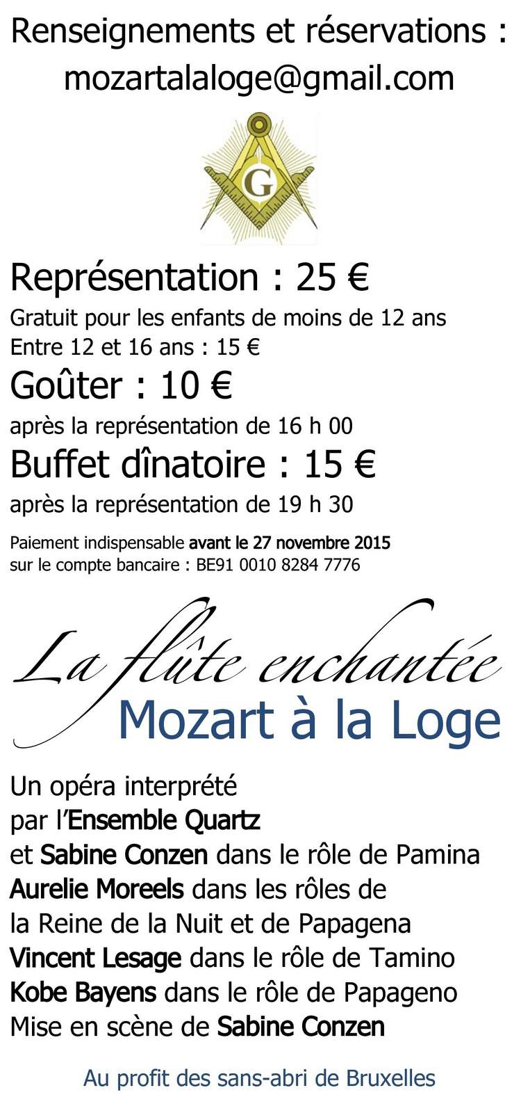 La flute enchantée - Mozart à la Loge - Verso - PUBLIC