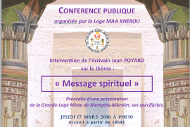 Conférence GLMMM : Le message spirituel par Jean Poyard