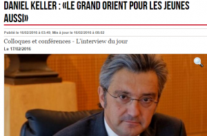 Daniel Keller   «Le Grand Orient pour les jeunes aussi»   16 02 2016   ladepeche.fr