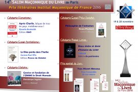 LAUREATS DES PRIX LITTÉRAIRES DE L’IMF – SALON DU LIVRE MAÇONNIQUE DE PARIS 2016