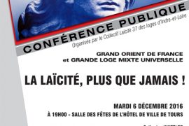 CONFÉRENCE À TOURS – « LA LAÏCITÉ, PLUS QUE JAMAIS ! »