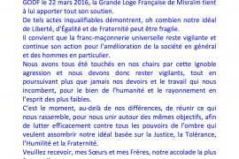 COMMUNIQUE GLFM : AGRESSION DU GRAND MAÎTRE DU GODF