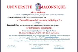 UNIVERSITÉ MAÇONNIQUE : L’HERMÉTISME