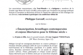 CONFÉRENCE GLMF : ÉMANCIPATION, ENJEUX LIBERTAIRES AVEC PHILIPPE CORCUFF