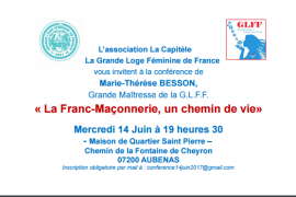 CONFÉRENCE GLFF : LA FRANC-MAÇONNERIE, CHEMIN DE VIE