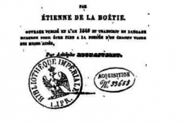 DISCOURS DE LA SERVITUDE VOLONTAIRE – ETIENNE DE LA BOETIE