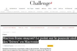 MACRON ET LA FRANC-MAÇONNERIE – ARTICLE DE CHALLENGES.FR