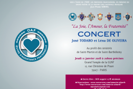CONCERT DE l’OEUVRE D’ASSISTANCE FRATERNELLE : LA JOIE – L’AMOUR – LA FRATERNITÉ