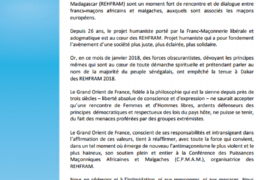 COMMUNIQUE GODF : REHFRAM ANNULE – SÉNÉGAL : ATTEINTE GRAVE À LA LIBERTÉ D’EXPRESSION