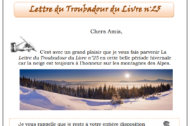 LA LETTRE DU TROUBADOUR DU LIVRE N° 25 – MARS 2018