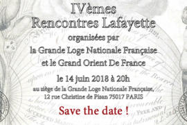 4° RENCONTRES MAÇONNIQUES LAFAYETTE GLNF / GODF – PROGRAMME