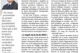 MACRON – LE GODF – LA LAÏCITÉ – DANS LE FIGARO