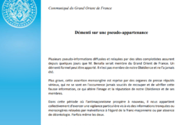 AFFAIRE BENALLA – LE GODF DÉMENT TOUTE APPARTENANCE MAÇONNIQUE