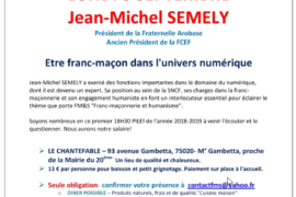 FRANC-MAÇONNERIE ET SOCIÉTÉ – LE 18H30 PILE ! – ETRE FRANC-MAÇON DANS L’UNIVERS NUMÉRIQUE