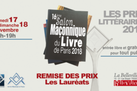 PRIX LITTÉRAIRES 2018 – IMF – SALON MAÇONNIQUE DU LIVRE DE PARIS