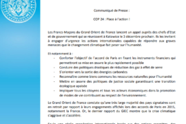COMMUNIQUE GODF – COP 24 : PLACE A L’ACTION