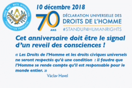 COMMUNIQUE DROIT HUMAIN – DÉCLARATION UNIVERSELLE DES DROITS DE L’HOMME