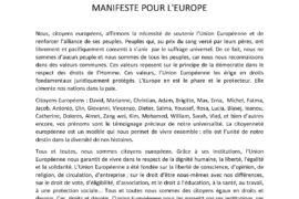 MANIFESTE POUR L’EUROPE – GLMF