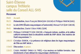 JOURNEE D’ETUDE : FRANC-MAÇONNERIE ET ORDRE RELIGIEUX