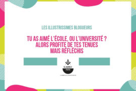 TU AS AIME L’ECOLE… PROFITE DES TES TENUES…