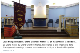 GRAND MAÎTRE DU GODF : « En maçonnerie, la liberté de penser l’emporte sur le dogme »