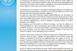 COMMUNIQUE GODF – LA GUERRE DES MÉMOIRES N’AURA PAS LIEU