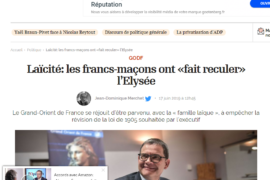 Laïcité: les francs-maçons ont «fait reculer» l’Elysée – Article de l&rsquo;Opinion
