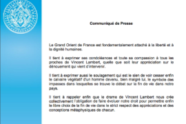 COMMUNIQUE GODF – DÉCÈS DE VINCENT LAMBERT