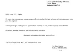 COMMUNIQUE GLMU – TREMBLEMENT DE TERRE DE CROATIE