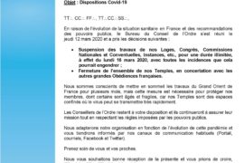 GODF – SUSPENSION DES TRAVAUX