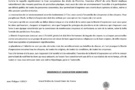 COMMUNIQUE INTEROBEDIENTIEL SUR LA LIBERTE D’EXPRESSION