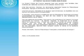 COMMUNIQUÉ GODF -ATTENTAT DU 29 OCTOBRE A NICE
