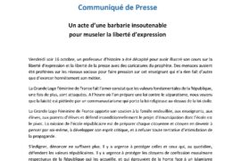 COMMUNIQUE GLFF : Un acte d’une barbarie insoutenable pour museler la liberté d’expression