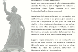 COMMUNIQUE GLDF : Les valeurs héritées du siècle des Lumières, doivent l’emporter sur l’ignorance, la haine et l’obscurantisme
