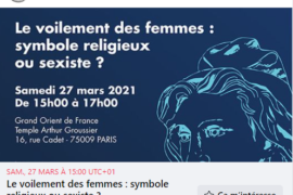 CONFERENCE DU GODF SUR LE VOILEMENT DES FEMMES EN DIRECT SUR YOUTUBE