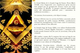 REACTION DE LA GLDF A L’ATTENTAT NEO-NAZI ANTI-MACONNIQUE
