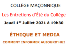ETHIQUE ET MEDIA – COLLEGE MACONNIQUE