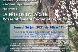 FETE DE LA LAICITÉ : RASSEMBLEMENT LAIQUE ET REPUBLICAIN
