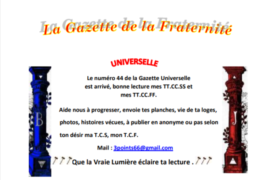 GRATUIT – LA GAZETTE « MAÇONNIQUE » UNIVERSELLE DE LA FRATERNITÉ N°44