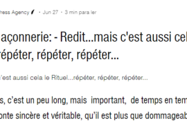 FRANC-MACONNERIE – Redit…mais c’est aussi cela le Rituel…répéter, répéter, répéter…
