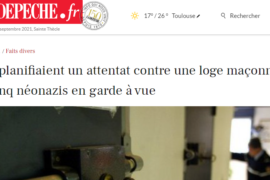 PROJET D’ATTENTAT NEONAZI CONTRE UNE  LOGE MACONNIQUE : 5 GARDES A VUE DE PLUS