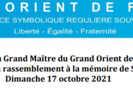 DISCOURS DU GRAND MAÎTRE DU GODF – HOMMAGE A SAMUEL PATY
