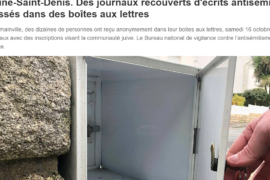DES COUPURES DE JOURNAUX AVEC DES MENTIONS ANT-MACONNIQUES ET ANTISEMITES