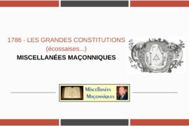 LES GRANDES CONSTITUTIONS (écossaises…)