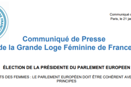 COMMUNIQUE GLFF – ELECTION DE LA PRESIDENTE DU PARLEMENT EUROPEEN