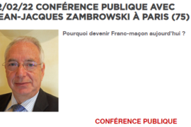 CONFÉRENCE PUBLIQUE AVEC JEAN-JACQUES ZAMBROWSKI À PARIS