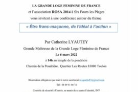 ETRE FRANC-MACONNE, DE L’IDEAL A L’ACTION TOULON  GLFF