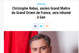 INHUMATION DE CHRISTOPHE HABS, ANCIEN GRAND MAÎTRE DU GODF